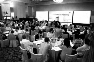 ‘한국-인도네시아 비즈니스 협력 포럼'이 28일 인도네시아 자카르타 물리아 호텔에서 개최됐다. 이날 포럼은 250여명의 한국과 인도네시아 경제인들이 참석해 양국 간 경제협력에 대한 의견을 논의했다.  사진=레자(Reza NM)